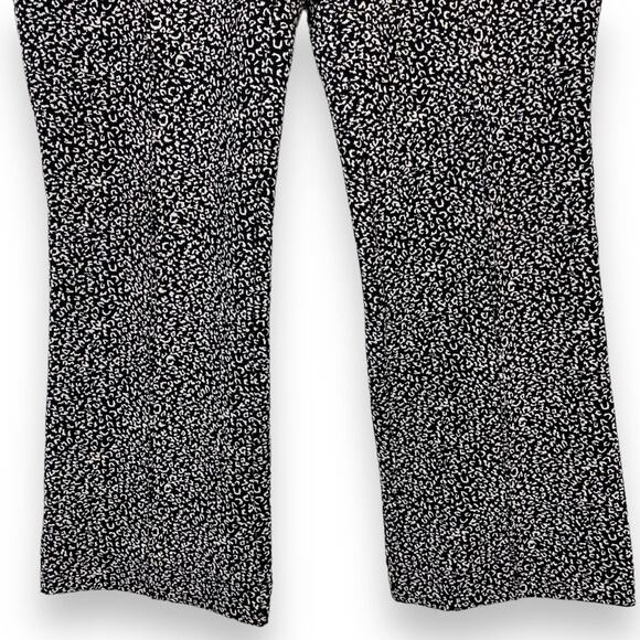 Anthropologie Womens Essential Crop Flare Pants Small Black Leopard Pull On - Picture 6 of 15